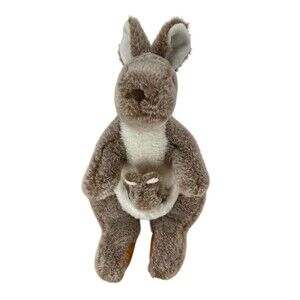 Portland Plush Kaya Kangaroo 14" Tall Momma And Baby Brown Stuffed Animals